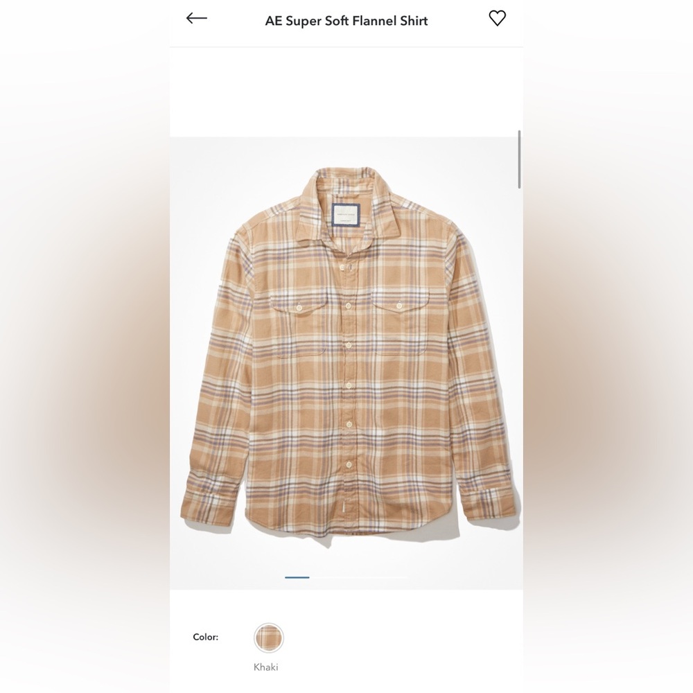 American Eagle Outfitters Khaki Super Soft Flannel